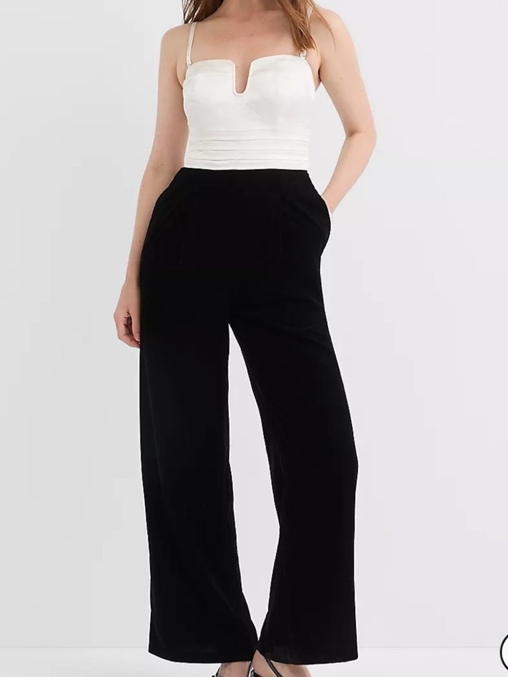 LOFT Satin Velvet Strapless Jumpsuit - size 2 - NWT